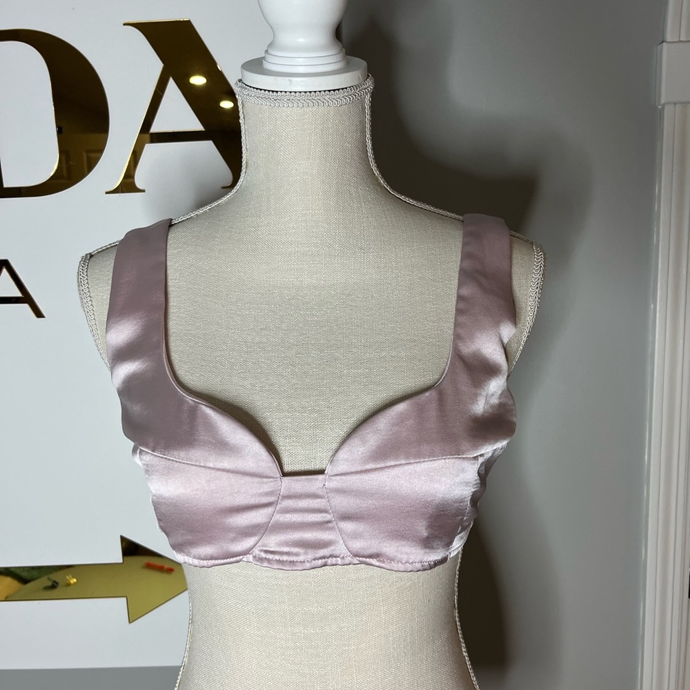Misguided silk crop top